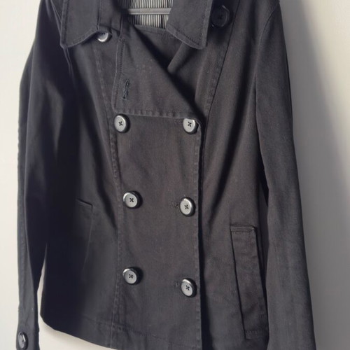 H&M black trench-style jacket like new, size 40