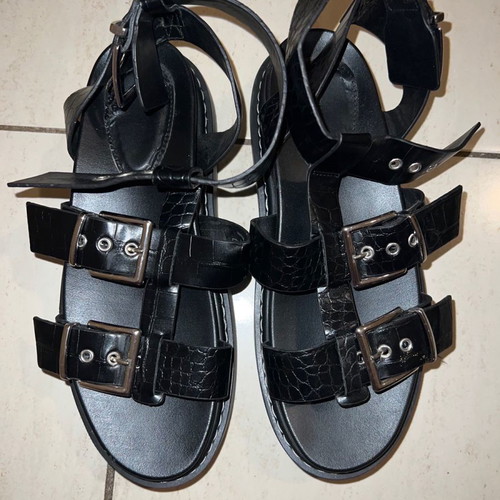 Bershka sandals used, size 38, black