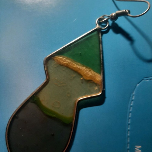 Single earring like new, colorful, handmade and long