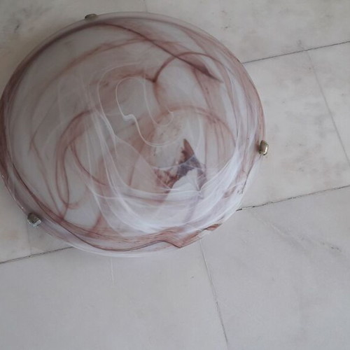 Glass ceiling lights used, set of 2 large