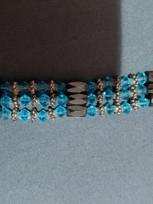 Multifunctional necklace bracelet with magnet, blue