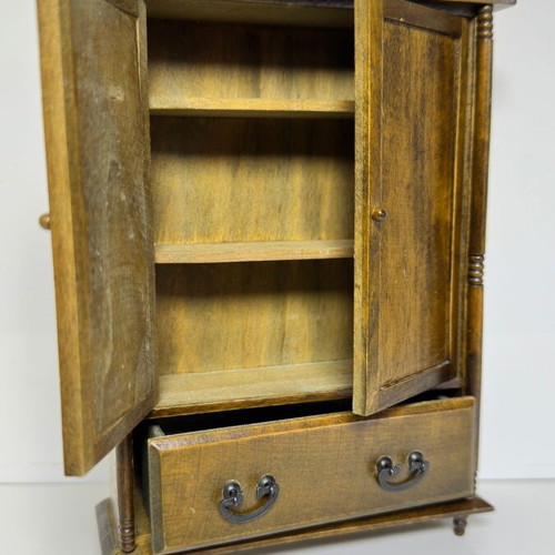 Wooden miniature wardrobe for dollhouse or decoration