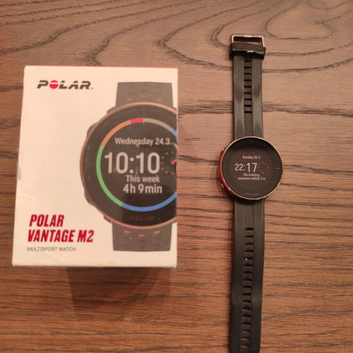 Polar Vantage M2 Aluminium 46mm smartwatch like new with heart rate monitor