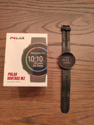 Polar Vantage M2 Aluminium 46mm smartwatch like new with heart rate monitor