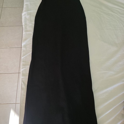 Pink Woman strapless midi dress, black, XS
