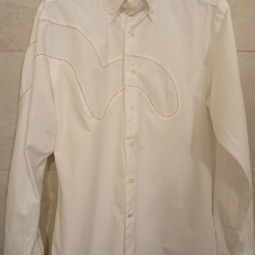 Evisu Deluxe white shirt with cufflinks size L like new