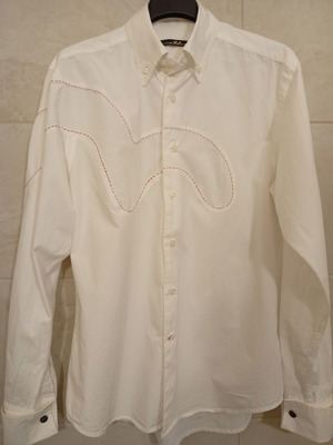 Evisu Deluxe white shirt with cufflinks size L like new