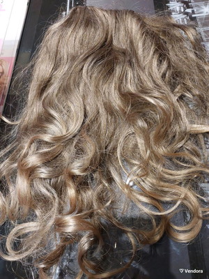 Hairpiece brown blonde with clips new, buttered toast color
