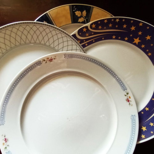 Porcelain platters used, pack of 6 pieces