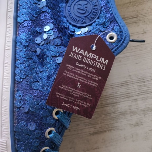 Blue sneakers Made In Italia new with sequins and shine