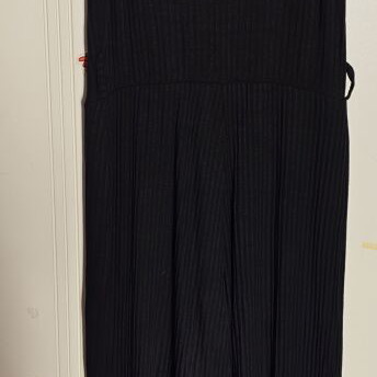 Black Rib One-Piece Jumpsuit used with side pockets