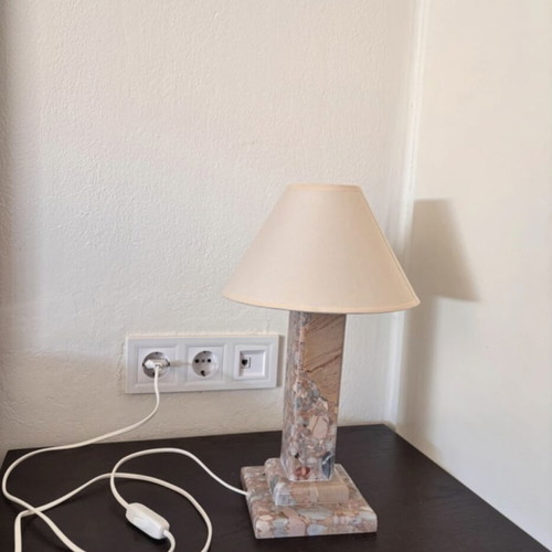 Marble bedroom table lamp, 37cm height