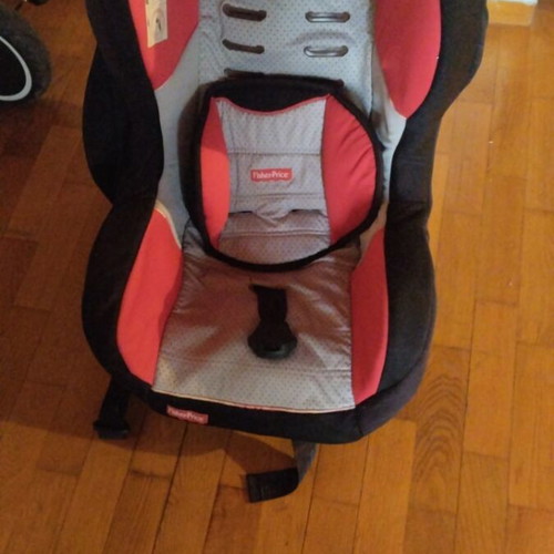 Fisher Price child car seat red gray with black plastic like new