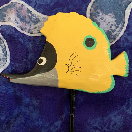 Handmade wooden fish wall hook new, tropical colors