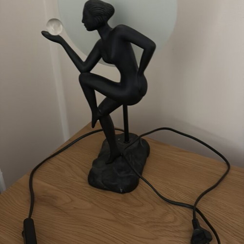 Art Deco table lamp silhouette figure like new