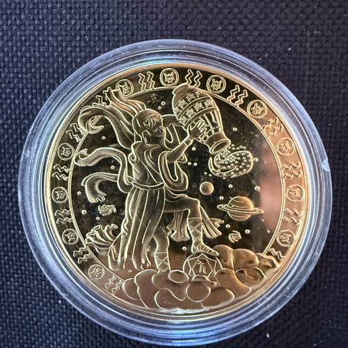 Collectible Gold-Plated Zodiac Coins Set of 12 Astrological Signs New
