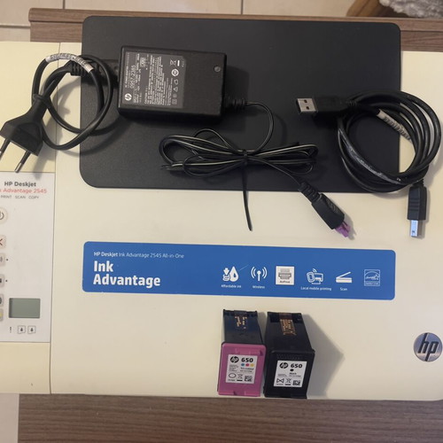 HP Deskjet Ink Advantage 2545 printer used, color and black printing, USB, Wi-Fi