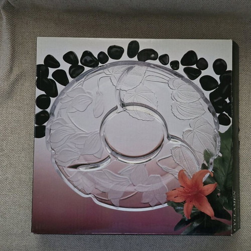 Crystal serving platter for nuts like new, 36×36 cm