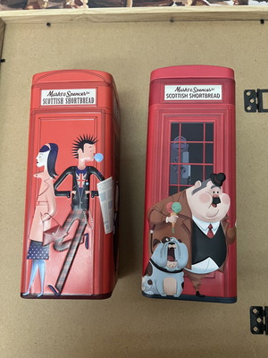 Marks & Spencer Scottish Shortbread Tins collectible set of 2 used