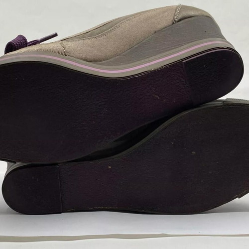 Nanette Lepore for Keds wedge platform shoes used, size US8 EU38.5, gray with purple