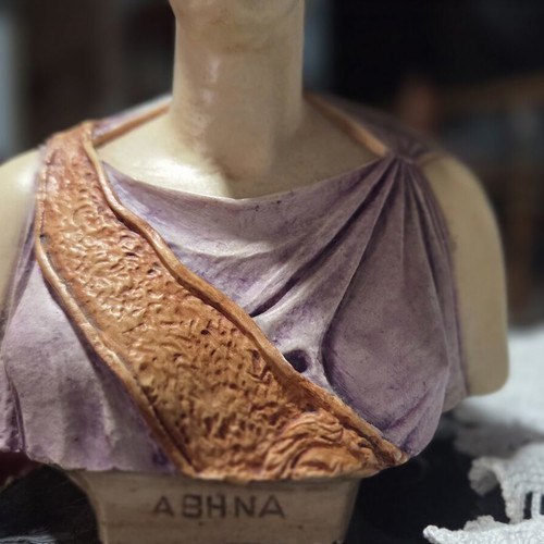 Athena statue with exceptional details, height 23cm, like new