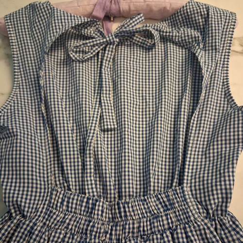 Regalinas sleeveless blue and white check dress