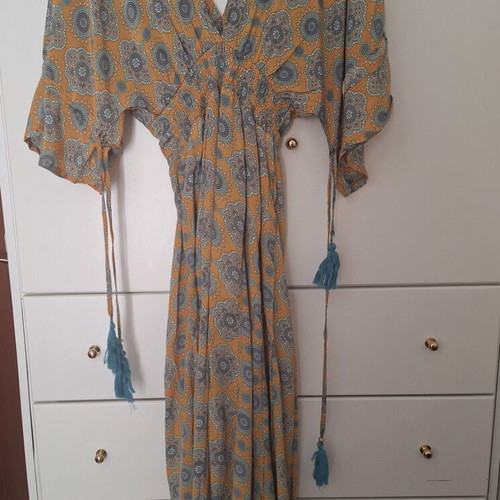 Boho silk jumpsuit used, one size