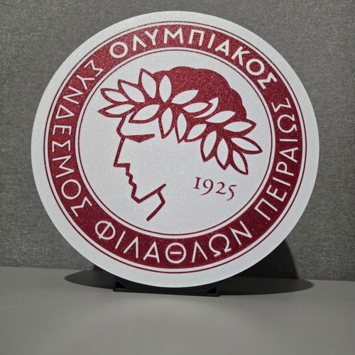 3D Printed Olympiakos Symbol Lamp like new, USB LED light