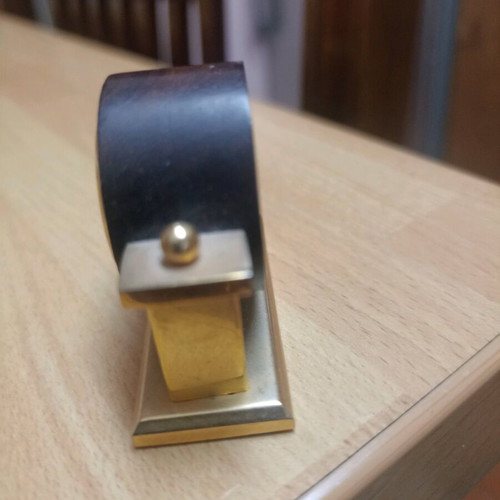Vintage quartz table clock like new with Roman numerals, wood and gold color