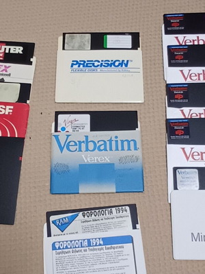 5.25" Floppy Disks like new, pack of 10 with Verbatim, Virgin, Basf, Noname