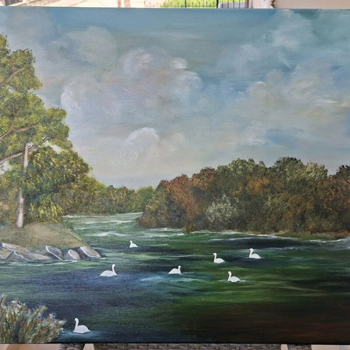 Handmade oil painting landscape new 70x100x1.5cm