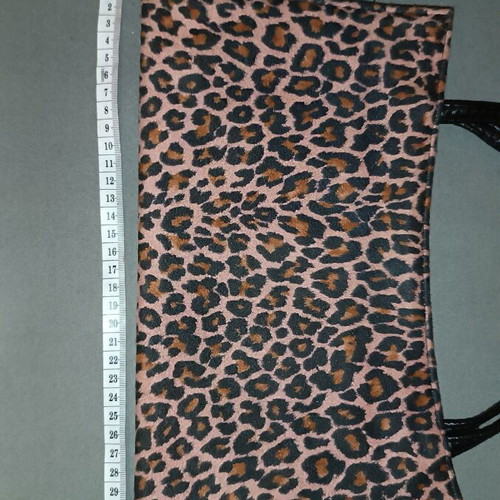 Animal print leopard shoulder bag, synthetic fabric