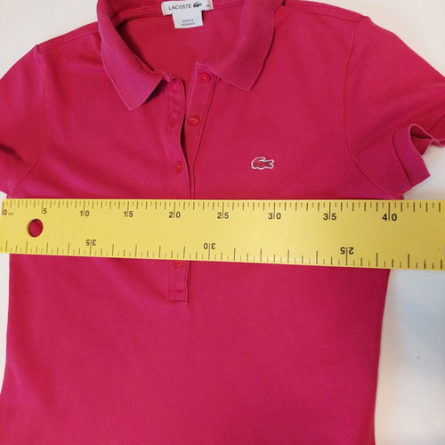 Lacoste women's pique polo shirt small fuchsia-dark pink like new