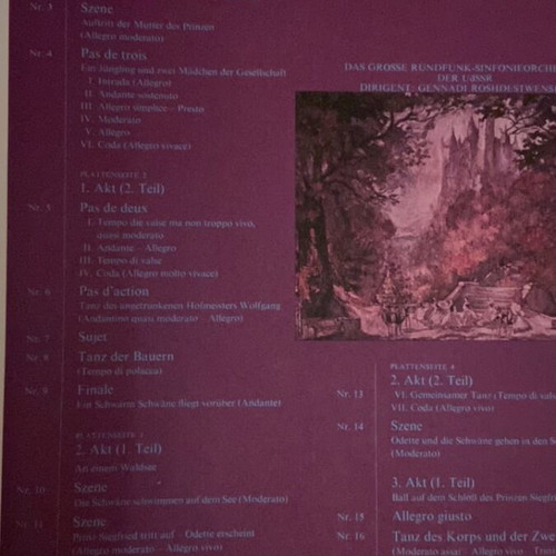 Tschaikovsky Der Schwanensee Ballett op. 20 3LP vinyl