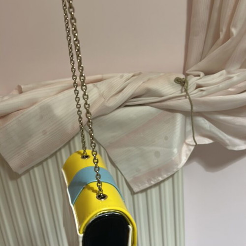 Axel bag used, crossbody, white with discoloration