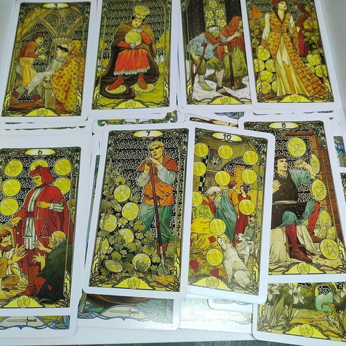 Golden Art Nouveau Tarot deck 78 cards like new
