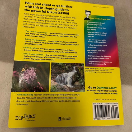 Nikon D3300 for Dummies book like new
