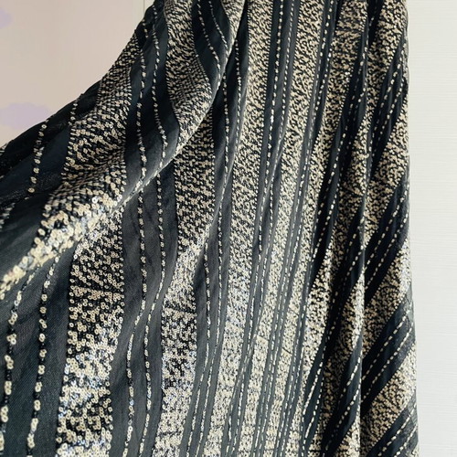 Vassia Kostara long skirt with sequins like new, black and gold