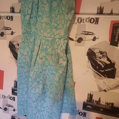 Official dress like new, white and turquoise