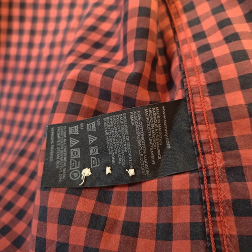 Tommy Hilfiger Cotton Checked Shirt used, red, size L
