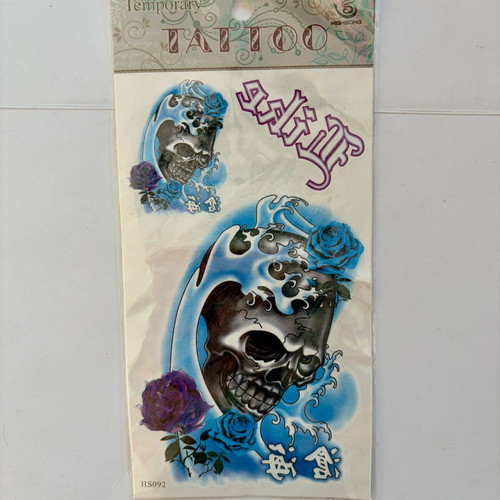 Skull & Machine Temporary Tattoo Set new, 2 pcs