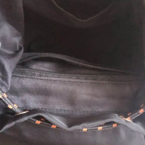 Backpack small women's black like new with gold details