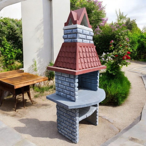 Carmen Concrete Barbecue Gray and White New