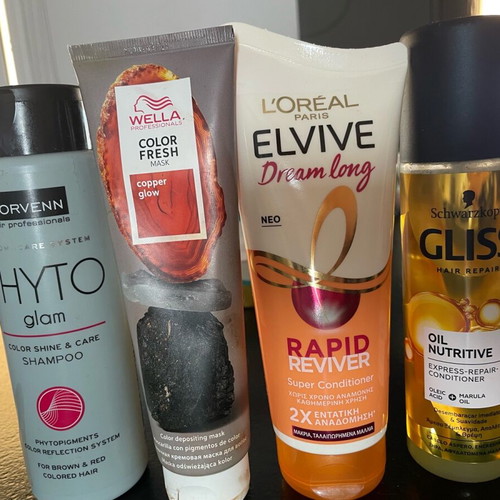 Hair products like new, shampoo, conditioner, masks, heat protectant