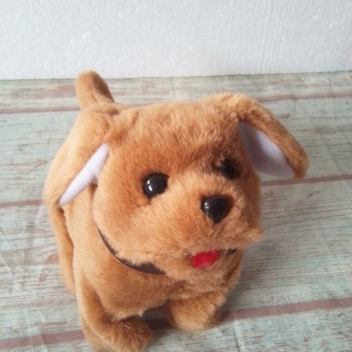 Plush mechanical dog used, non-working, 16x17 cm