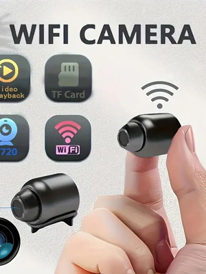 Wi-Fi Mini Κάμερα Ασφαλείας Καινούργια, Εσωτερική/Εξωτερική, Ανίχνευση Κίνησης και Ήχου
