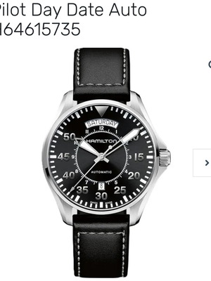 Hamilton Pilot Day Date 42mm watch like new, black