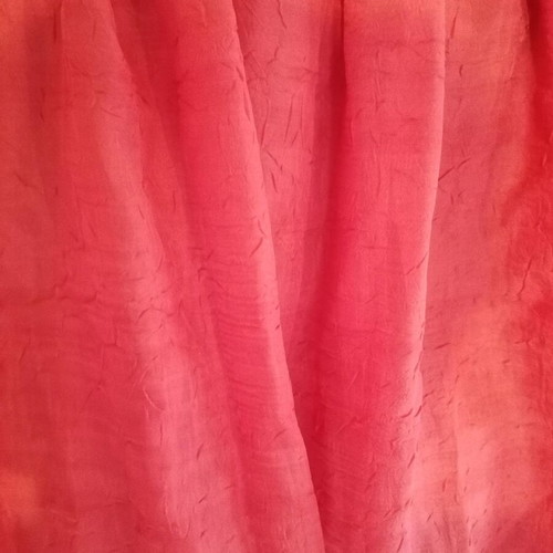 Red curtains voile crinkled with tape, like new