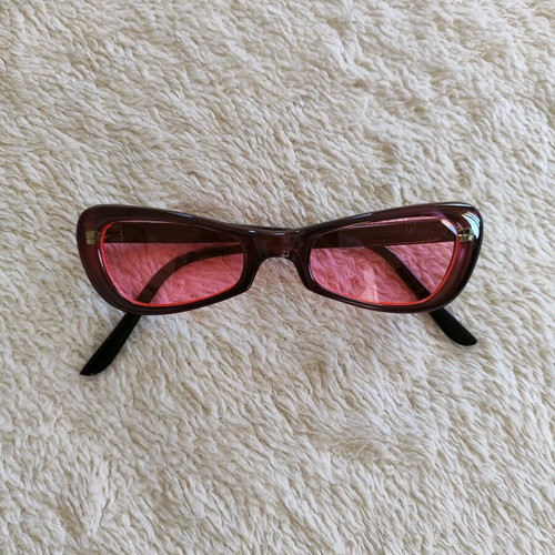 Vintage sunglasses like new, brown-pink frame, pink lenses