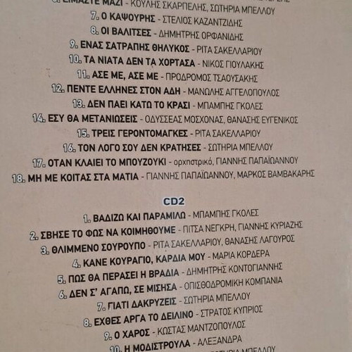 Giannis Papaioannou 2CD songs used, pack laiko